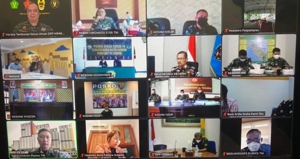Serbuan Vaksinasi,  TNI-POLRI Adakan Zoom Meeting